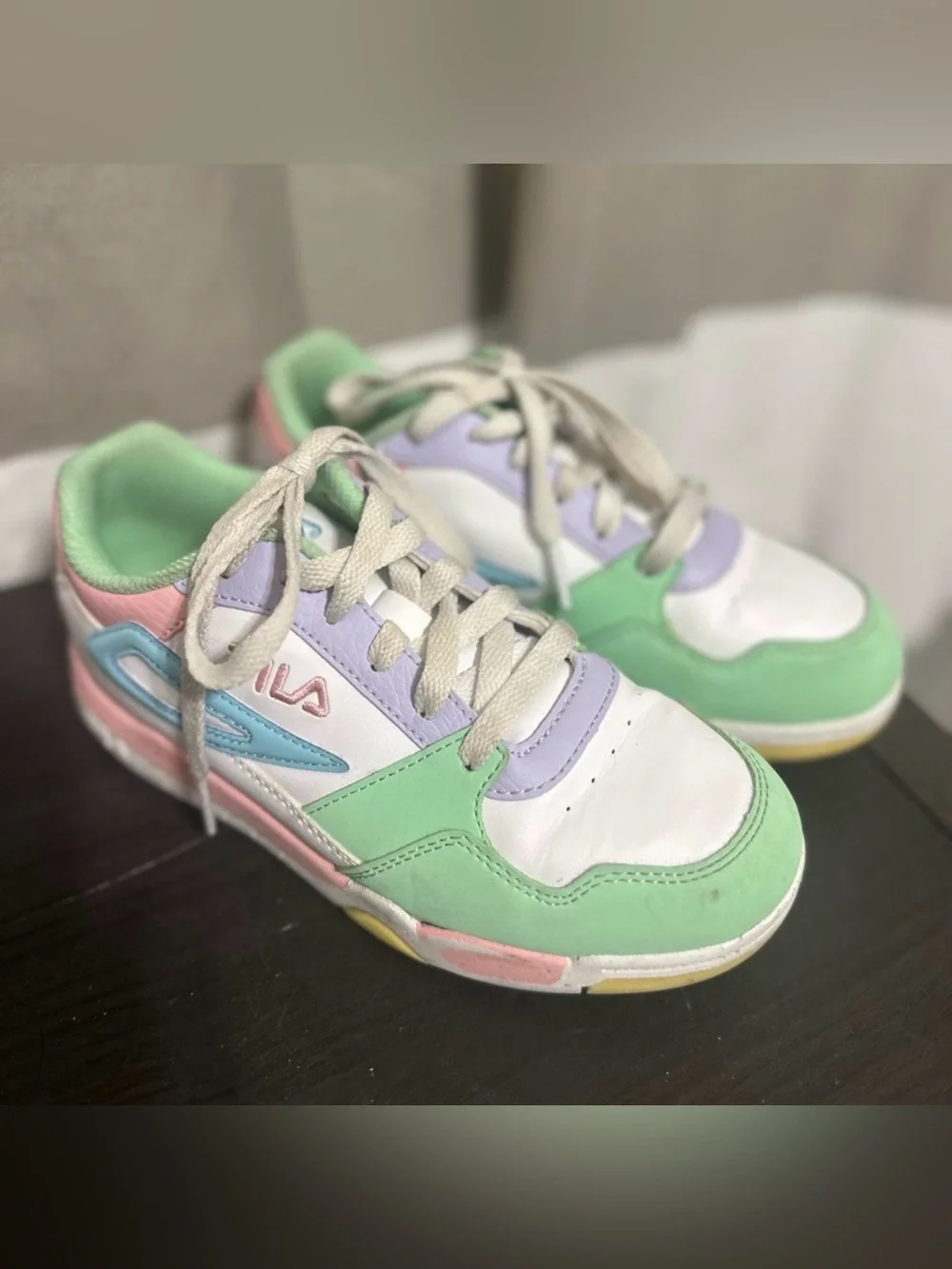FILA Kids Pastel Green Pink Blue Athletic Chunky Sneaker